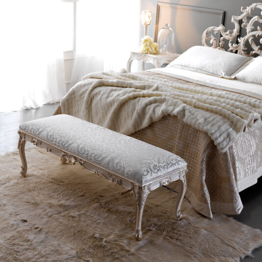 Classic Rococo Style Upholstered Bench Classic Rococo Style Upholstered Bench