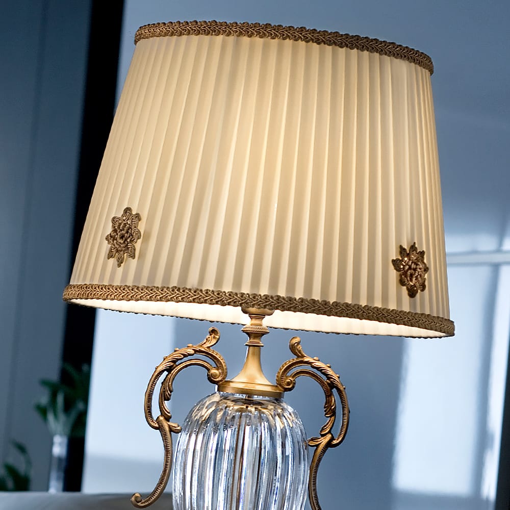 Classic Polished Gold Crystal Table Lamp