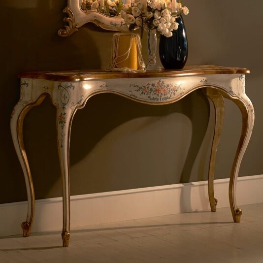 Classically Elegant Italian Designer Console And Mirror Set