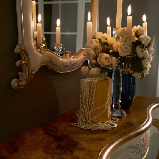 Classically Elegant Italian Designer Console And Mirror Set