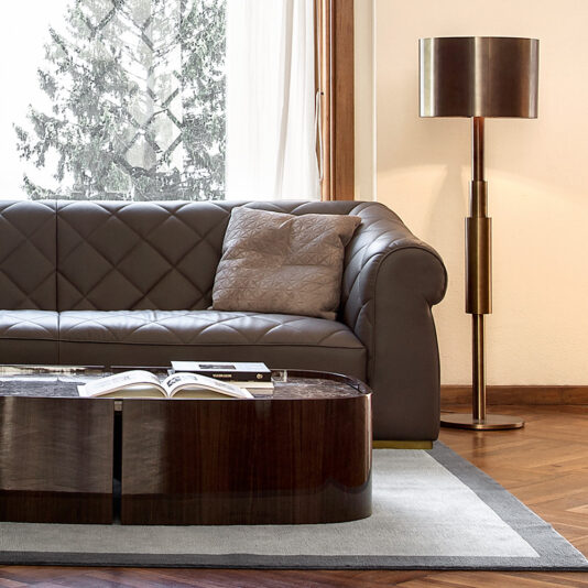 Contemporary Burnished Brass Floor Lamp