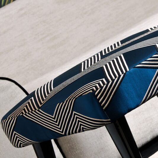 Contemporary Designer Italian Silk Foot Stool