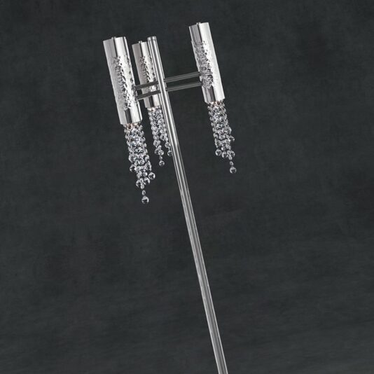 Contemporary Designer Nickel And Crystal Floor Lamp Contemporary Designer Nickel And Crystal Floor Lamp