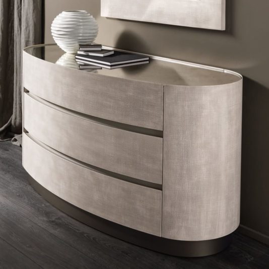 Contemporary Designer Oval Chest Of Drawers