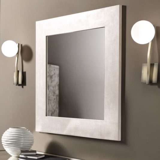 Contemporary Designer Square Upholstered Mirror