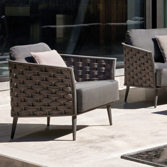 Contemporary Designer Woven Rope Outdoor Garden Armchair