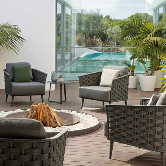 Contemporary Designer Woven Rope Outdoor Garden Armchair