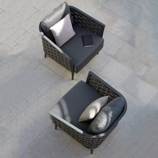 Contemporary Designer Woven Rope Outdoor Garden Armchair