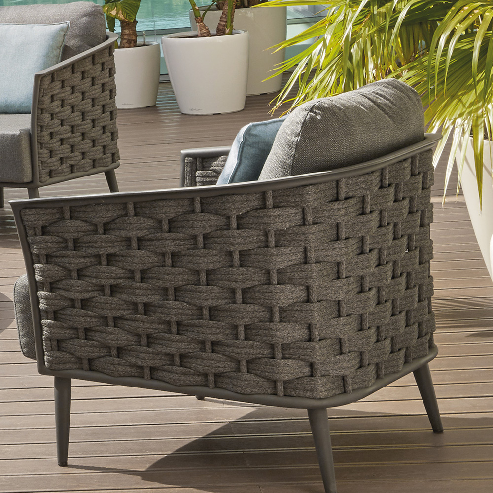Contemporary Designer Woven Rope Outdoor Garden Armchair