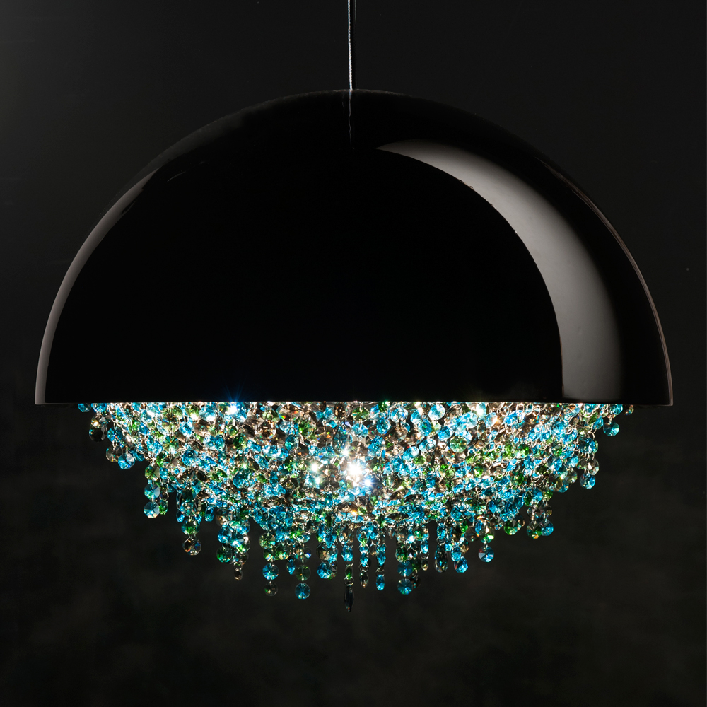 Contemporary Domed Crystal Chandelier