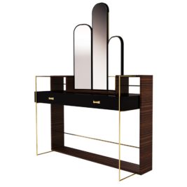 Contemporary Ebony Wood Veneer Designer Dressing Table