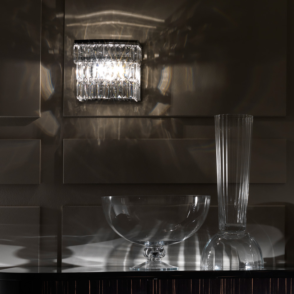 Contemporary Glass Pendant Chrome Designer Italian Wall Light