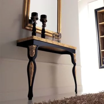 Contemporary Gold Leaf Wall Mounted Console Table