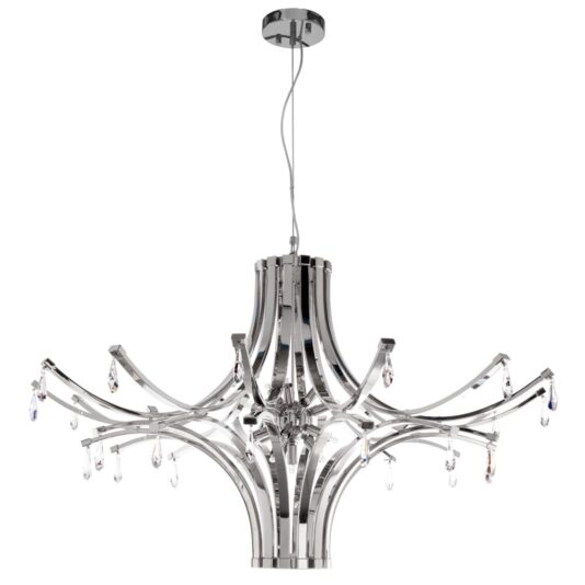 Contemporary Gold Plated Chandelier With Crystal Drops Contemporary Gold Plated Chandelier With Swarovski Crystal Drops