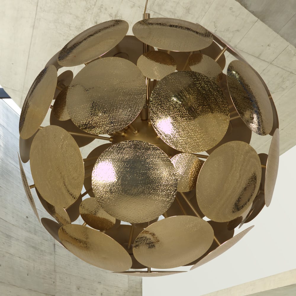 Contemporary Gold Plated Sphere Chandelier