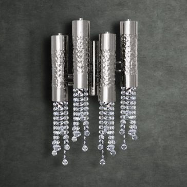 Contemporary Hammered Italian Silver Wall Light