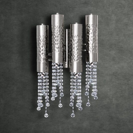 Contemporary Hammered Italian Silver Wall Light
