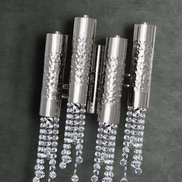 Contemporary Hammered Silver Wall Light
