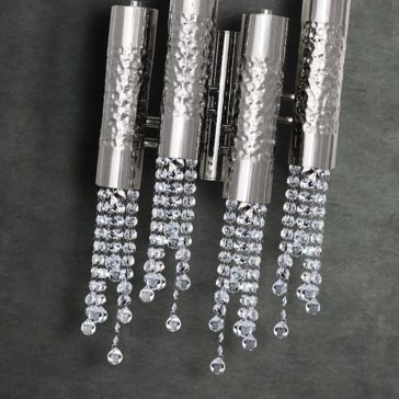 Contemporary Hammered Silver Wall Light