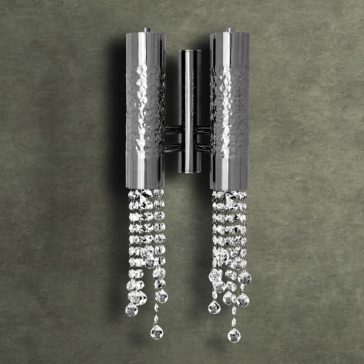 Contemporary Hammered Silver Wall Light