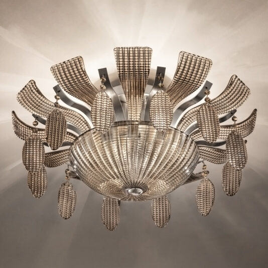 Contemporary Hand Made Venetian Glass Ceiling Light