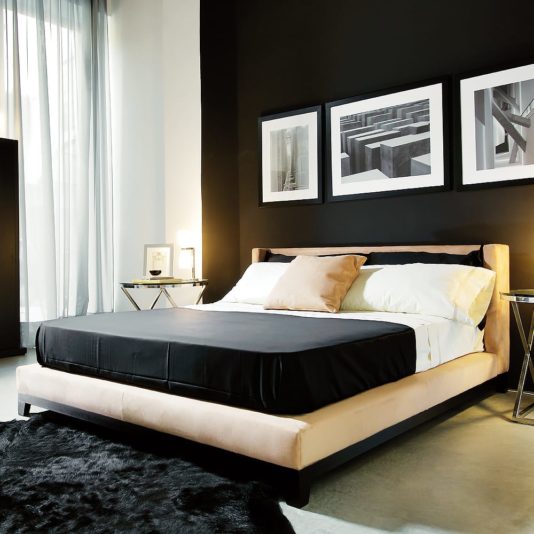Contemporary High End Italian Velvet Upholstered Bed