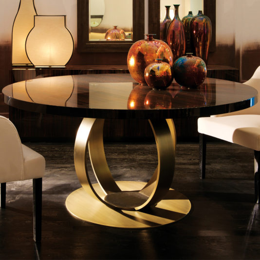 Designer Italian Bronzed Ring Round Dining Table
