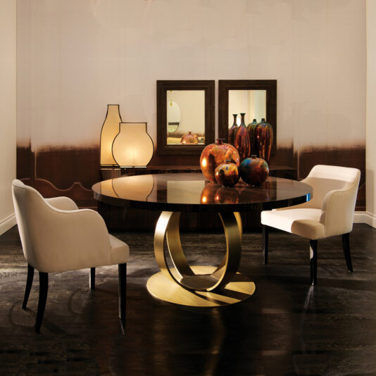 Designer Italian Bronzed Ring Round Dining Table Contemporary Italian Bronzed Ring Dining Table