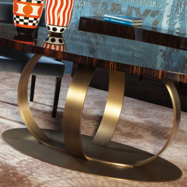 Contemporary Italian Bronzed Ring Oval Dining Table Contemporary Italian Bronzed Ring Oval Dining Table