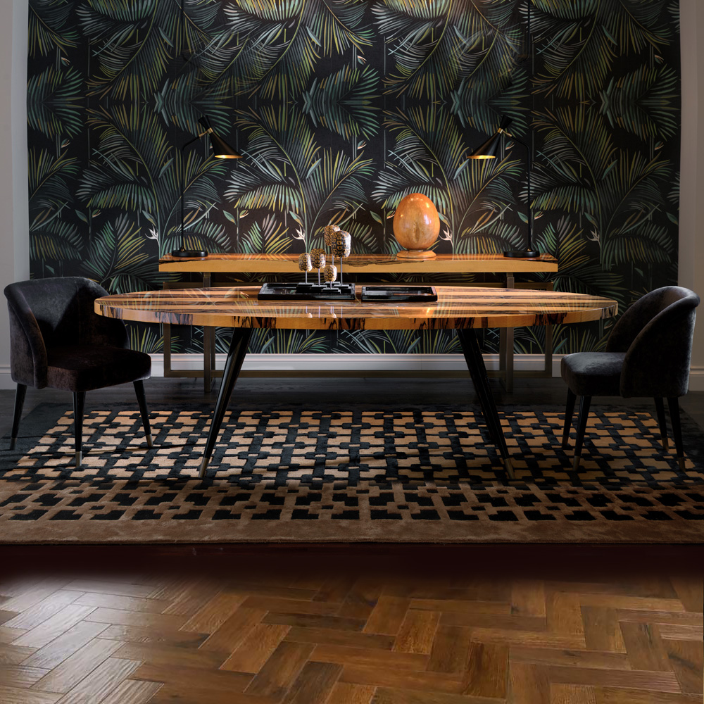 Contemporary Italian Designer Albin Wood Dining Table