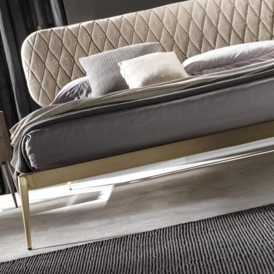 Contemporary Italian Designer Bed With Upholstered Headboard Contemporary Italian Designer Bed With Upholstered Headboard