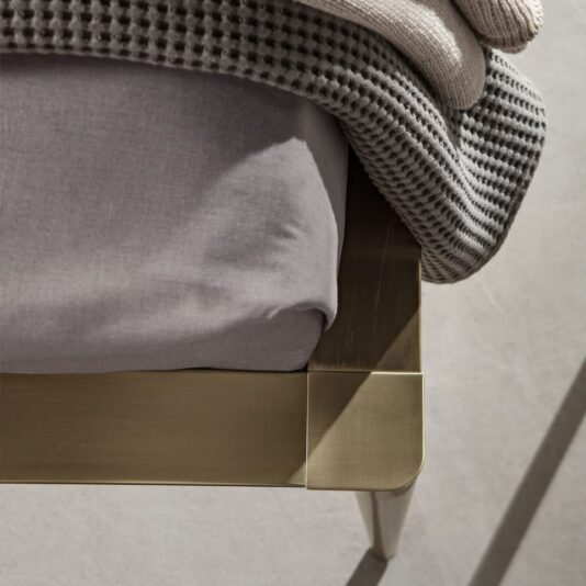 Contemporary Italian Designer Bed With Upholstered Headboard Contemporary Italian Designer Bed With Upholstered Headboard