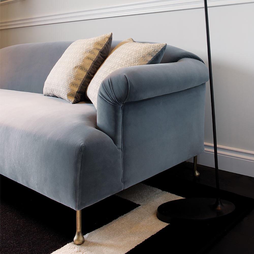 Contemporary Italian Designer Velvet Sofa