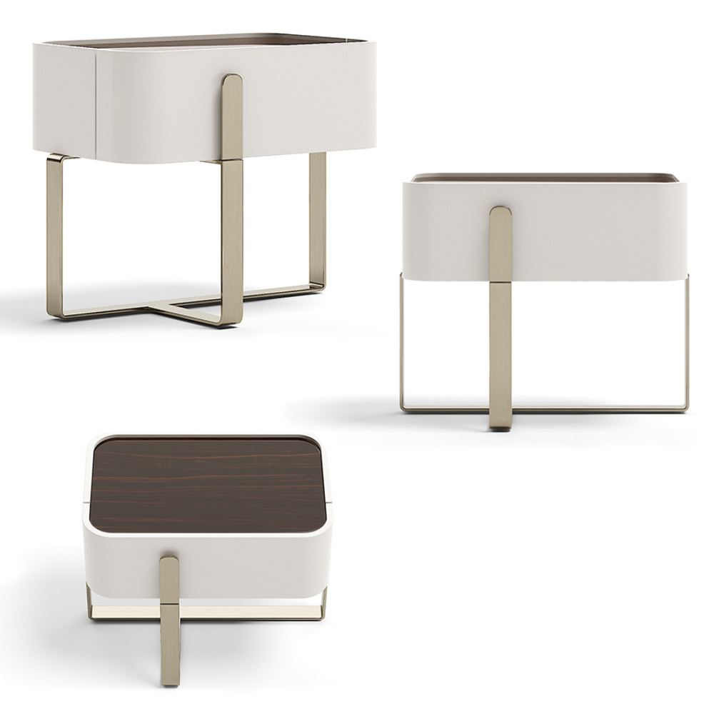 Contemporary Italian Designer Lacquered Bedside Table