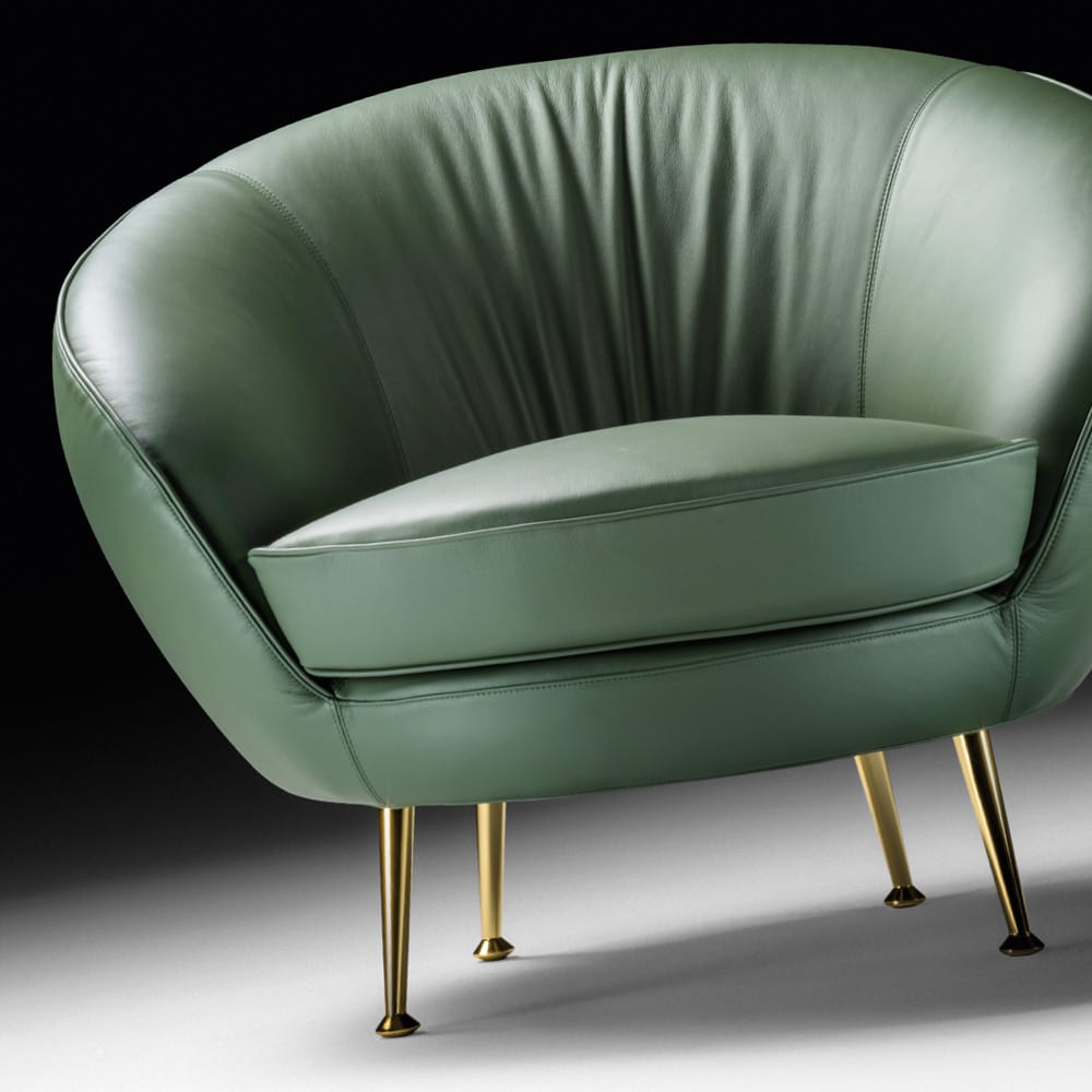 Contemporary Italian Designer Leather Occasional Armchair
