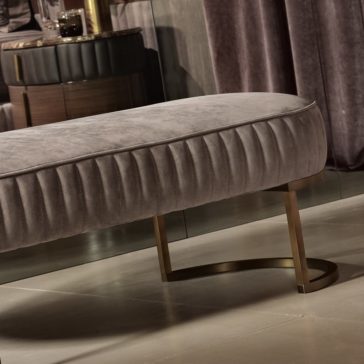 Contemporary Italian Designer Leather Upholstered Bench Contemporary Italian Designer Leather Upholstered Bench