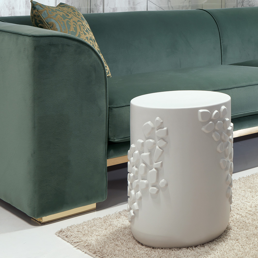 Contemporary Italian Designer White Ceramic Side Table