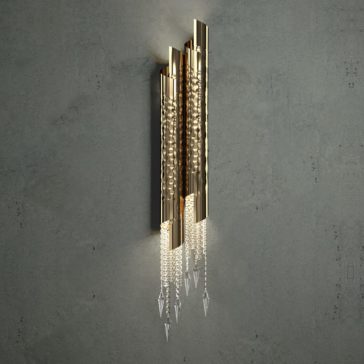 Contemporary Gold Plated Double Wall Light Contemporary Gold Plated Double Wall Light