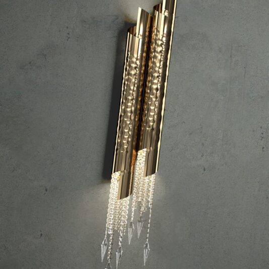 Contemporary Gold Plated Double Wall Light Contemporary Italian Gold Plated Double Wall Light
