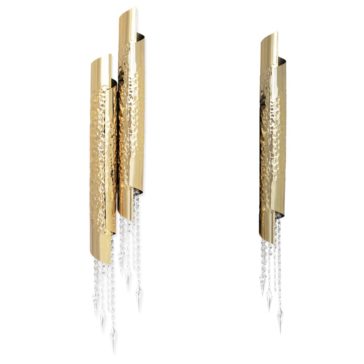 Contemporary Gold Plated Double Wall Light Contemporary Italian Gold Plated Double Wall Light