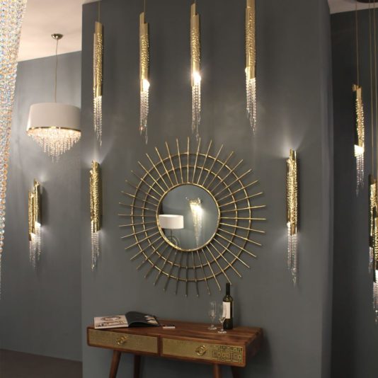 Contemporary Gold Plated Wall Light