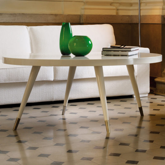Contemporary Italian Designer Oval Coffee Table