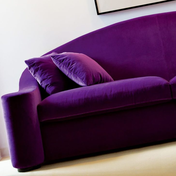 Contemporary Italian Purple Velvet Sofa