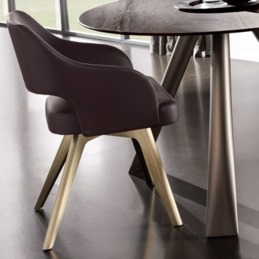 Contemporary Italian Round Small Dining Table And Chairs Set