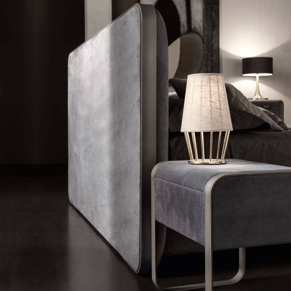 Contemporary Italian Upholstered Nubuck Bed