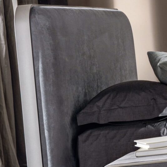 Contemporary Italian Upholstered Nubuck Bed Contemporary Italian Upholstered Nubuck Bed