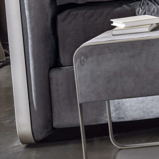Contemporary Italian Upholstered Nubuck Bed Contemporary Italian Upholstered Nubuck Bed