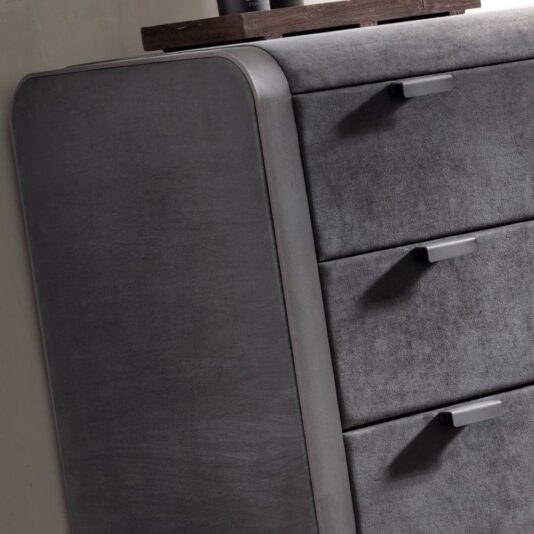 Contemporary Italian Upholstered Nubuck Chest Of Drawers Contemporary Italian Upholstered Nubuck Chest Of Drawers