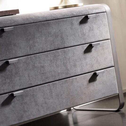 Contemporary Italian Upholstered Nubuck Chest Of Drawers Contemporary Italian Upholstered Nubuck Chest Of Drawers