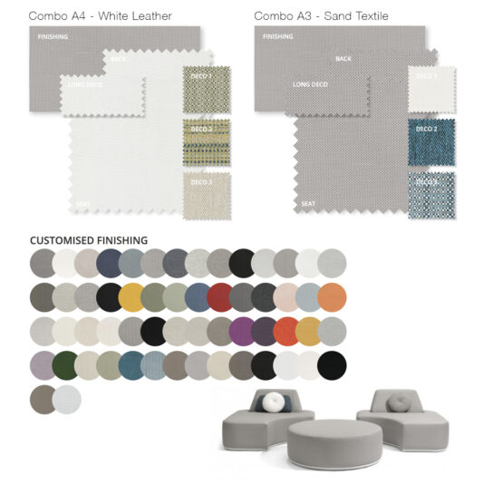 Contemporary Modular Designer Outdoor Garden Chair And Pouffe Set